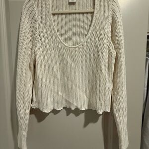 Abercrombie & Fitch Cream Scoop Neck Sweater